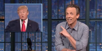 Watch Seth Meyers drag Trump's desperate lies about his abortion policies